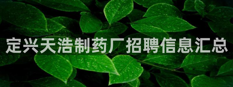 九游会老哥俱乐部必备的交流社区：定兴天浩制药厂招聘信息汇总