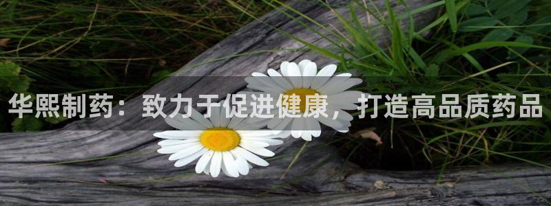九游会老哥必备的交流社区九：华熙制药：致力于促进健康，打造高品质药品
