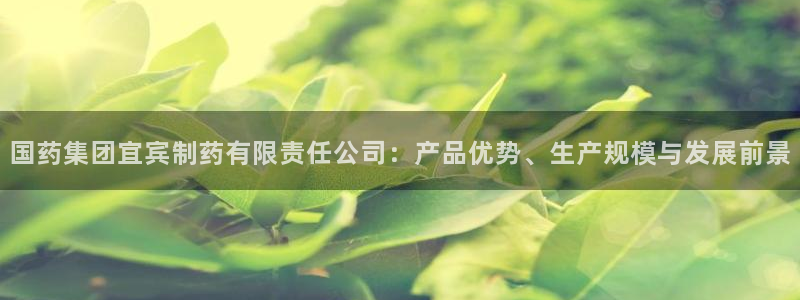 九游会老哥俱乐部官网首页论坛：国药集团宜宾制药有限责任公司：产品优势、生产规模与发展前景