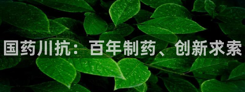 九游老哥俱乐部官网登录不了：国药川抗：百年制药、创新求索