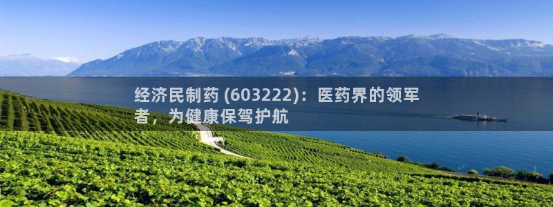 ag九游老哥俱乐部：经济民制药 (603222)：医药界的领军
者，为健康保驾护航