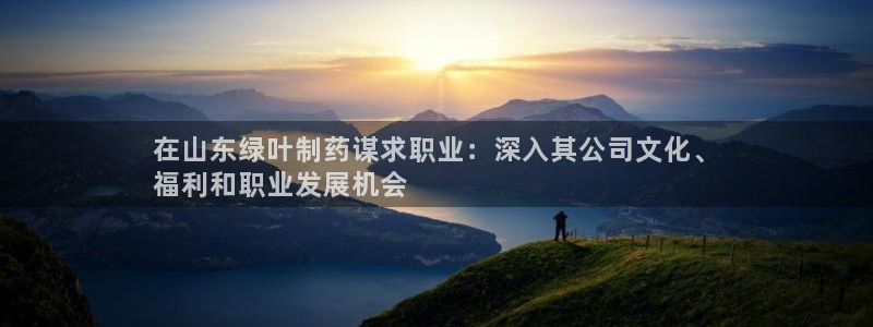 九游老哥俱乐部官网登录：在山东绿叶制药谋求职业：深入其公司文化、
福利和职业发展机会