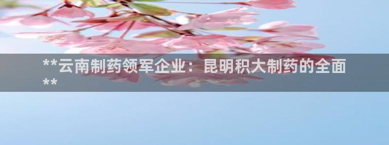 老哥吧九游会：**云南制药领军企业：昆明积大制药的全面
**