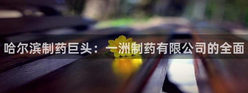 九游会老哥必备的交流社区九：哈尔滨制药巨头：一洲制药有限公司的全面
