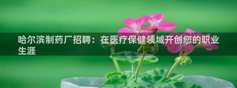 九游会老哥俱乐部官方网站：哈尔滨制药厂招聘：在医疗保健领域开创您的职业
生涯