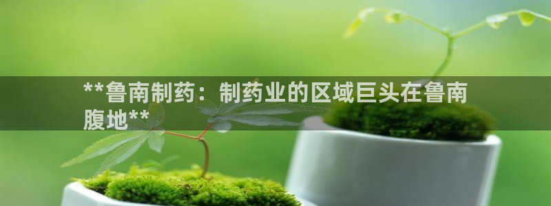 九游会老哥俱乐部官网：**鲁南制药：制药业的区域巨头在鲁南
腹地**