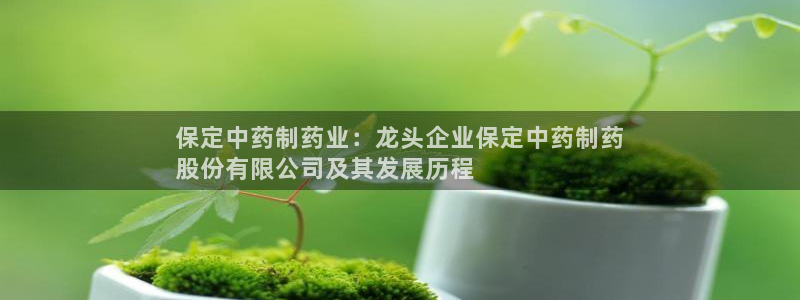 老哥吧九游会下架吗：保定中药制药业：龙头企业保定中药制药
股份有限公司及其发展历程